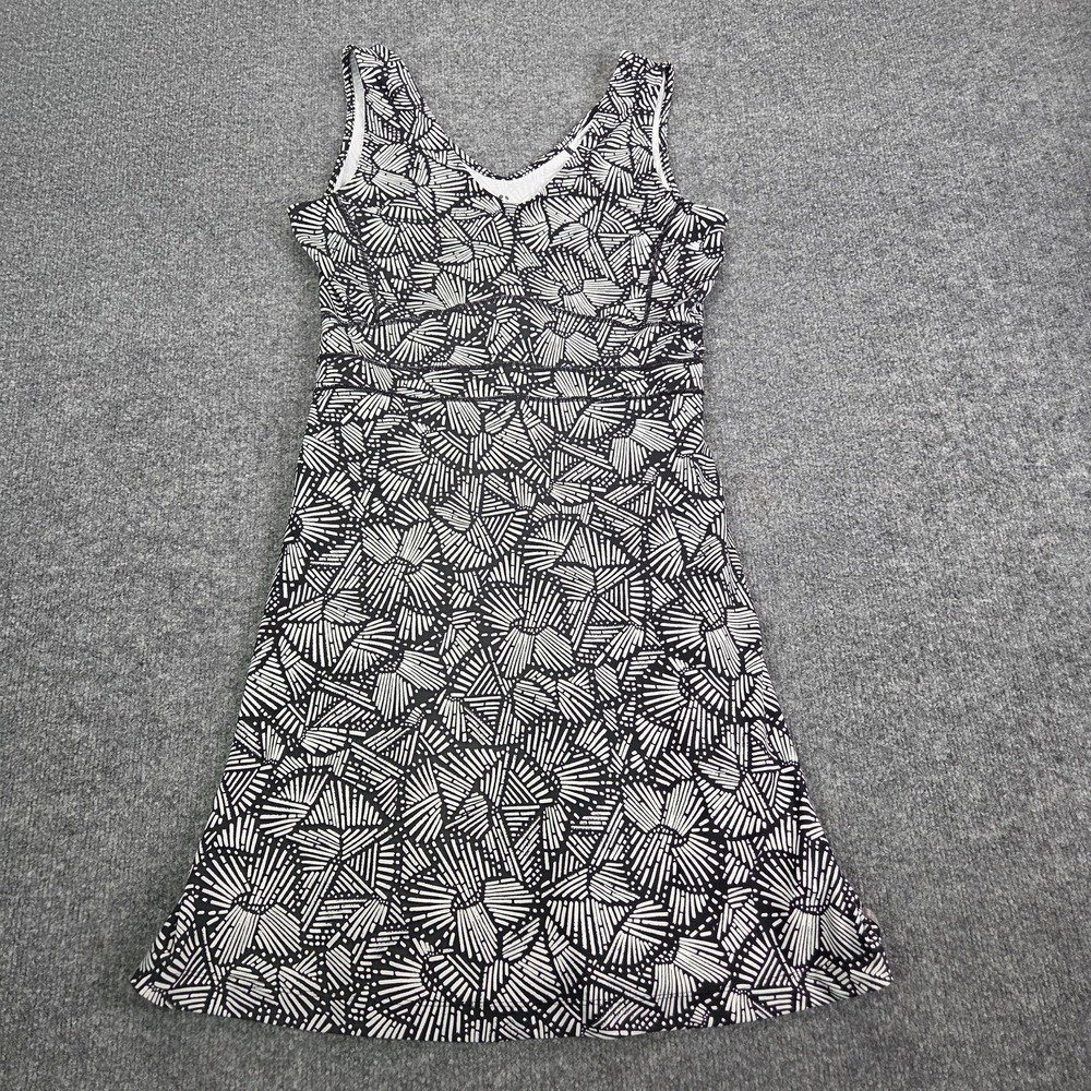 Title Nine Dress Womens Medium Black Geometric Tank V Neck A Line Jersey Travel